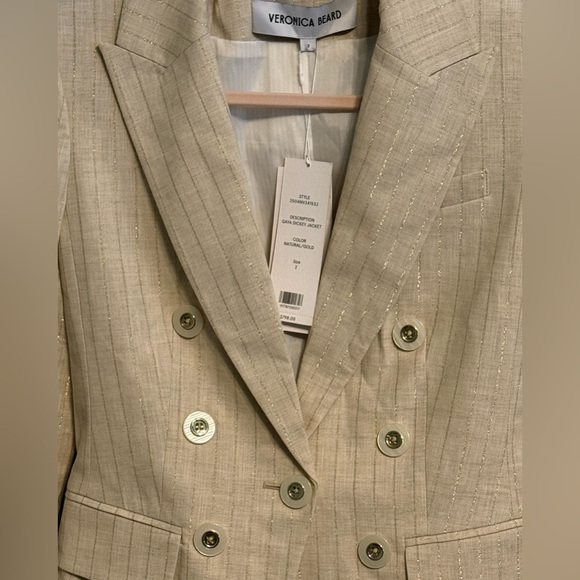 Veronica Beard Gaya Dickey Jacket Natural Gold Blazer Size 2 NWT $798 - Picture 3 of 7
